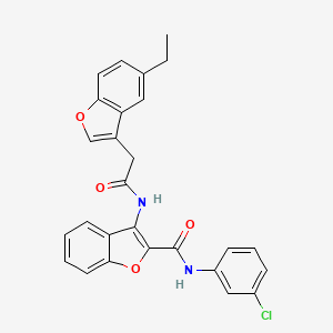 molecular formula C27H21ClN2O4 B11405431 N-(3-chlorophenyl)-3-{[(5-ethyl-1-benzofuran-3-yl)acetyl]amino}-1-benzofuran-2-carboxamide 