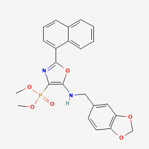 Dimethyl {5-[(1,3-benzodioxol-5-ylmethyl)amino]-2-(naphthalen-1-yl)-1,3-oxazol-4-yl}phosphonate