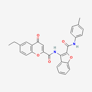 6-ethyl-N-{2-[(4-methylphenyl)carbamoyl]-1-benzofuran-3-yl}-4-oxo-4H-chromene-2-carboxamide