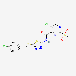 5-chloro-N-{5-[(4-chlorobenzyl)sulfanyl]-1,3,4-thiadiazol-2-yl}-2-(methylsulfonyl)pyrimidine-4-carboxamide