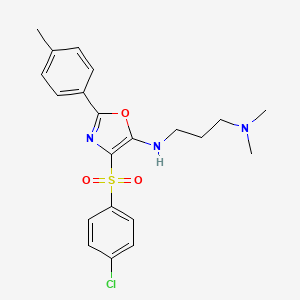 N'-{4-[(4-chlorophenyl)sulfonyl]-2-(4-methylphenyl)-1,3-oxazol-5-yl}-N,N-dimethylpropane-1,3-diamine