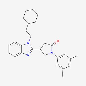 4-[1-(2-cyclohexylethyl)-1H-benzimidazol-2-yl]-1-(3,5-dimethylphenyl)pyrrolidin-2-one