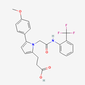 3-[5-(4-methoxyphenyl)-1-(2-oxo-2-{[2-(trifluoromethyl)phenyl]amino}ethyl)-1H-pyrrol-2-yl]propanoic acid