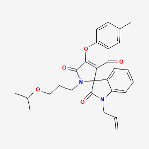 7-methyl-2-[3-(propan-2-yloxy)propyl]-1'-(prop-2-en-1-yl)-2H-spiro[chromeno[2,3-c]pyrrole-1,3'-indole]-2',3,9(1'H)-trione