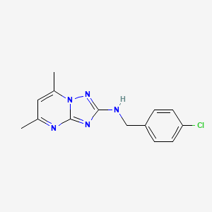 N-[(4-chlorophenyl)methyl]-5,7-dimethyl-[1,2,4]triazolo[1,5-a]pyrimidin-2-amine