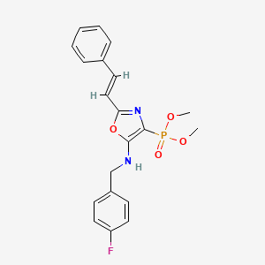 molecular formula C20H20FN2O4P B11405641 dimethyl {5-[(4-fluorobenzyl)amino]-2-[(E)-2-phenylethenyl]-1,3-oxazol-4-yl}phosphonate 