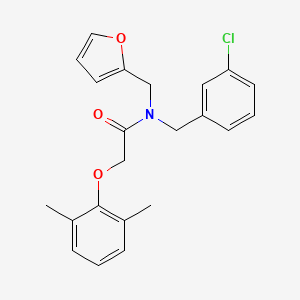 molecular formula C22H22ClNO3 B11405665 N-(3-chlorobenzyl)-2-(2,6-dimethylphenoxy)-N-(furan-2-ylmethyl)acetamide 