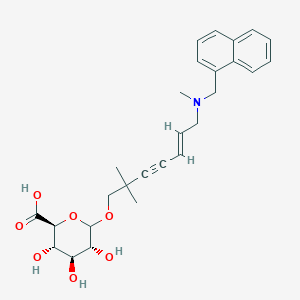 molecular formula C₂₇H₃₃NO₇ B1140567 Hydroxyterbinafine b-D-glucuronide CAS No. 99473-12-8