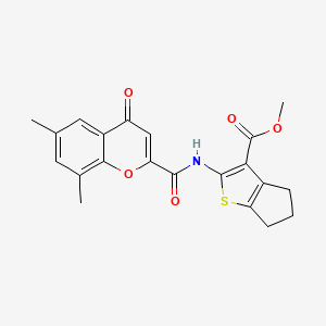 molecular formula C21H19NO5S B11405687 methyl 2-{[(6,8-dimethyl-4-oxo-4H-chromen-2-yl)carbonyl]amino}-5,6-dihydro-4H-cyclopenta[b]thiophene-3-carboxylate 