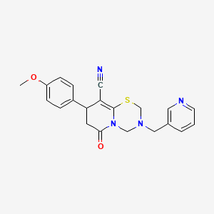 8-(4-methoxyphenyl)-6-oxo-3-(pyridin-3-ylmethyl)-3,4,7,8-tetrahydro-2H,6H-pyrido[2,1-b][1,3,5]thiadiazine-9-carbonitrile