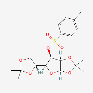 molecular formula C₁₉H₂₆O₈S B1140571 [(3Ar,5S,6R,6aR)-5-[(4R)-2,2-二甲基-1,3-二氧戊环-4-基]-2,2-二甲基-3a,5,6,6a-四氢呋喃[2,3-d][1,3]二氧戊环-6-基] 4-甲苯磺酸酯 CAS No. 19131-06-7