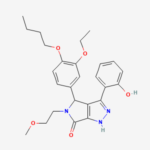 molecular formula C26H31N3O5 B11405732 4-(4-butoxy-3-ethoxyphenyl)-3-(2-hydroxyphenyl)-5-(2-methoxyethyl)-4,5-dihydropyrrolo[3,4-c]pyrazol-6(1H)-one 