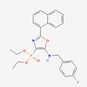 molecular formula C24H24FN2O4P B11405738 Diethyl {5-[(4-fluorobenzyl)amino]-2-(naphthalen-1-yl)-1,3-oxazol-4-yl}phosphonate 