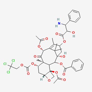 molecular formula C₄₃H₄₈Cl₃NO₁₅ B1140576 N-Debenzoyl-7-{[(2,2,2,-trichloroethyl)oxy]carbonyl}paclitaxel CAS No. 114915-15-0