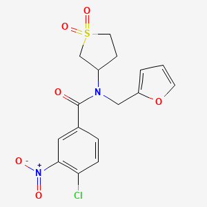 4-chloro-N-(1,1-dioxidotetrahydrothiophen-3-yl)-N-(furan-2-ylmethyl)-3-nitrobenzamide