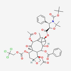 molecular formula C₅₁H₆₀Cl₃NO₁₇ B1140577 3-O-tert-butyl 5-O-[(1S,4S,7R,9S,10S,12R,15S)-4,12-diacetyloxy-2-benzoyloxy-1-hydroxy-10,14,17,17-tetramethyl-11-oxo-9-(2,2,2-trichloroethoxycarbonyloxy)-6-oxatetracyclo[11.3.1.03,10.04,7]heptadec-13-en-15-yl] (4S,5R)-2,2-dimethyl-4-phenyl-1,3-oxazolidine-3,5-dicarboxylate CAS No. 143527-73-5