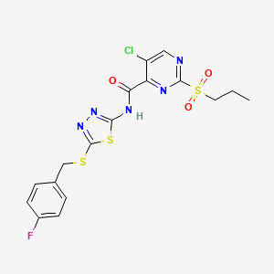 5-chloro-N-{5-[(4-fluorobenzyl)sulfanyl]-1,3,4-thiadiazol-2-yl}-2-(propylsulfonyl)pyrimidine-4-carboxamide