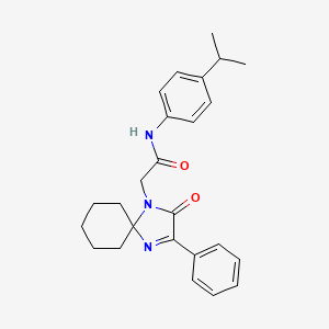 2-(2-oxo-3-phenyl-1,4-diazaspiro[4.5]dec-3-en-1-yl)-N-[4-(propan-2-yl)phenyl]acetamide