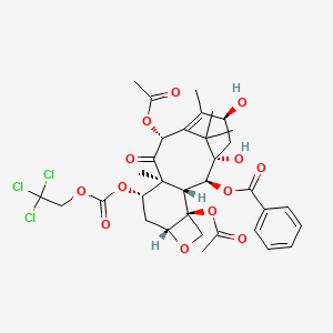 molecular formula C₃₄H₃₉Cl₃O₁₃ B1140578 7-{[(2,2,2,-Trichloroethyl)oxy]carbonyl} Baccatin III CAS No. 103150-33-0