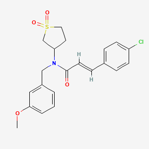 molecular formula C21H22ClNO4S B11405837 (2E)-3-(4-chlorophenyl)-N-(1,1-dioxidotetrahydrothien-3-yl)-N-(3-methoxybenzyl)acrylamide 