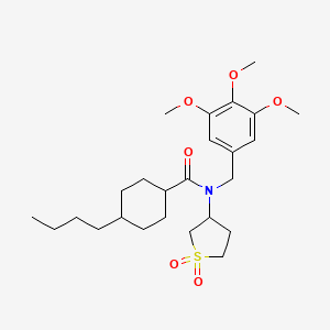 4-butyl-N-(1,1-dioxidotetrahydrothiophen-3-yl)-N-(3,4,5-trimethoxybenzyl)cyclohexanecarboxamide