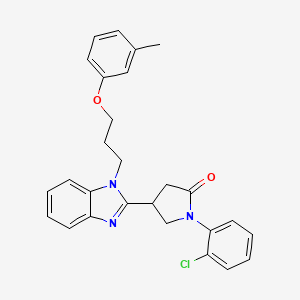 1-(2-chlorophenyl)-4-{1-[3-(3-methylphenoxy)propyl]-1H-benzimidazol-2-yl}pyrrolidin-2-one