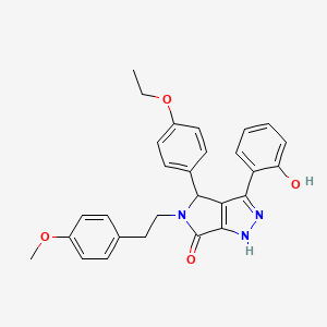 molecular formula C28H27N3O4 B11405879 4-(4-ethoxyphenyl)-3-(2-hydroxyphenyl)-5-[2-(4-methoxyphenyl)ethyl]-4,5-dihydropyrrolo[3,4-c]pyrazol-6(1H)-one 