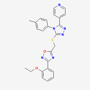 4-[5-({[3-(2-ethoxyphenyl)-1,2,4-oxadiazol-5-yl]methyl}sulfanyl)-4-(4-methylphenyl)-4H-1,2,4-triazol-3-yl]pyridine