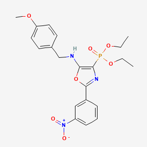 Diethyl (5-{[(4-methoxyphenyl)methyl]amino}-2-(3-nitrophenyl)-1,3-oxazol-4-YL)phosphonate