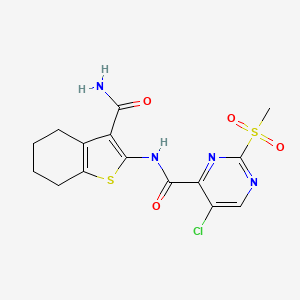 N-(3-carbamoyl-4,5,6,7-tetrahydro-1-benzothiophen-2-yl)-5-chloro-2-(methylsulfonyl)pyrimidine-4-carboxamide