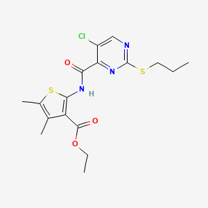 Ethyl 2-({[5-chloro-2-(propylsulfanyl)pyrimidin-4-yl]carbonyl}amino)-4,5-dimethylthiophene-3-carboxylate