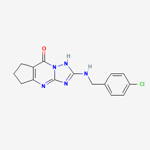 molecular formula C15H14ClN5O B11405969 2-[(4-chlorobenzyl)amino]-4,5,6,7-tetrahydro-8H-cyclopenta[d][1,2,4]triazolo[1,5-a]pyrimidin-8-one 