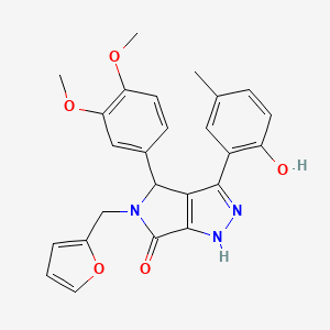 4-(3,4-dimethoxyphenyl)-5-(furan-2-ylmethyl)-3-(2-hydroxy-5-methylphenyl)-4,5-dihydropyrrolo[3,4-c]pyrazol-6(1H)-one