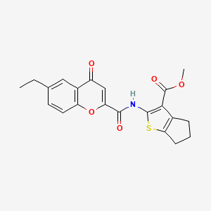 methyl 2-{[(6-ethyl-4-oxo-4H-chromen-2-yl)carbonyl]amino}-5,6-dihydro-4H-cyclopenta[b]thiophene-3-carboxylate