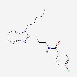 molecular formula C22H26ClN3O B11406027 4-chloro-N-[3-(1-pentyl-1H-benzimidazol-2-yl)propyl]benzamide 