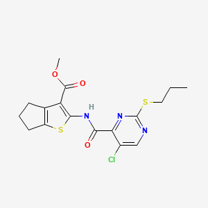 methyl 2-({[5-chloro-2-(propylsulfanyl)pyrimidin-4-yl]carbonyl}amino)-5,6-dihydro-4H-cyclopenta[b]thiophene-3-carboxylate