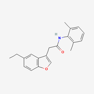 molecular formula C20H21NO2 B11406095 N-(2,6-dimethylphenyl)-2-(5-ethyl-1-benzofuran-3-yl)acetamide 