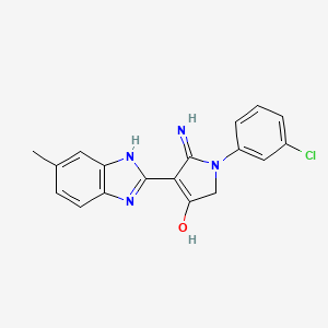 5-amino-1-(3-chlorophenyl)-4-(6-methyl-1H-benzimidazol-2-yl)-2H-pyrrol-3-one