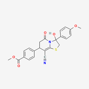 methyl 4-[8-cyano-3-hydroxy-3-(4-methoxyphenyl)-5-oxo-2,3,6,7-tetrahydro-5H-[1,3]thiazolo[3,2-a]pyridin-7-yl]benzoate