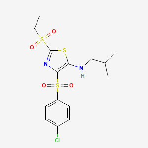 4-[(4-chlorophenyl)sulfonyl]-2-(ethylsulfonyl)-N-(2-methylpropyl)-1,3-thiazol-5-amine