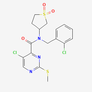 5-chloro-N-(2-chlorobenzyl)-N-(1,1-dioxidotetrahydrothiophen-3-yl)-2-(methylsulfanyl)pyrimidine-4-carboxamide