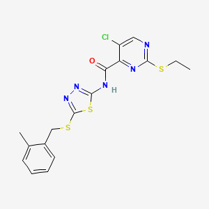 5-chloro-2-(ethylsulfanyl)-N-{5-[(2-methylbenzyl)sulfanyl]-1,3,4-thiadiazol-2-yl}pyrimidine-4-carboxamide