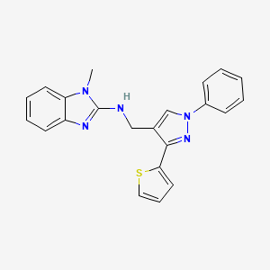 1-methyl-N-{[1-phenyl-3-(thiophen-2-yl)-1H-pyrazol-4-yl]methyl}-1H-benzimidazol-2-amine