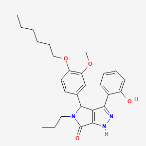 4-[4-(hexyloxy)-3-methoxyphenyl]-3-(2-hydroxyphenyl)-5-propyl-4,5-dihydropyrrolo[3,4-c]pyrazol-6(1H)-one