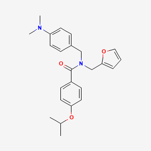 molecular formula C24H28N2O3 B11406215 N-[4-(dimethylamino)benzyl]-N-(furan-2-ylmethyl)-4-(propan-2-yloxy)benzamide 