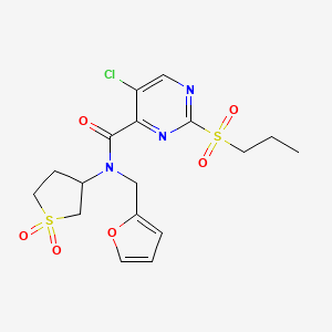 5-chloro-N-(1,1-dioxidotetrahydrothiophen-3-yl)-N-(furan-2-ylmethyl)-2-(propylsulfonyl)pyrimidine-4-carboxamide