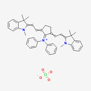 molecular formula C43H44ClN3O4 B1140624 [2,5-Bis[2-(1,3,3-trimethylindol-2-ylidene)ethylidene]cyclopentylidene]-diphenylazanium;perchlorate CAS No. 110992-57-9