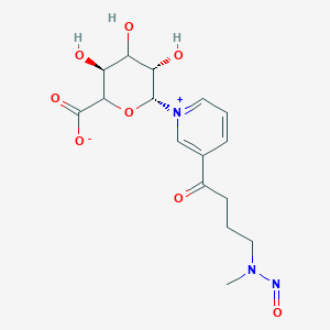 molecular formula C₁₆H₂₁N₃O₈ B1140625 4-(Methylnitrosamino)-1-(3-pyridyl)-1-butanone N-beta-D-Glucuronide CAS No. 350508-26-8