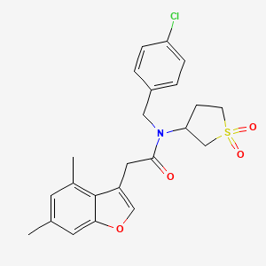 N-(4-chlorobenzyl)-2-(4,6-dimethyl-1-benzofuran-3-yl)-N-(1,1-dioxidotetrahydrothiophen-3-yl)acetamide