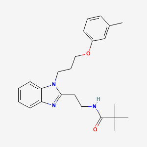 2,2-dimethyl-N-(2-{1-[3-(3-methylphenoxy)propyl]-1H-benzimidazol-2-yl}ethyl)propanamide